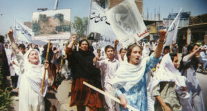 RAWA protest rally against Taliban in Peshawar April28 1998 300x162