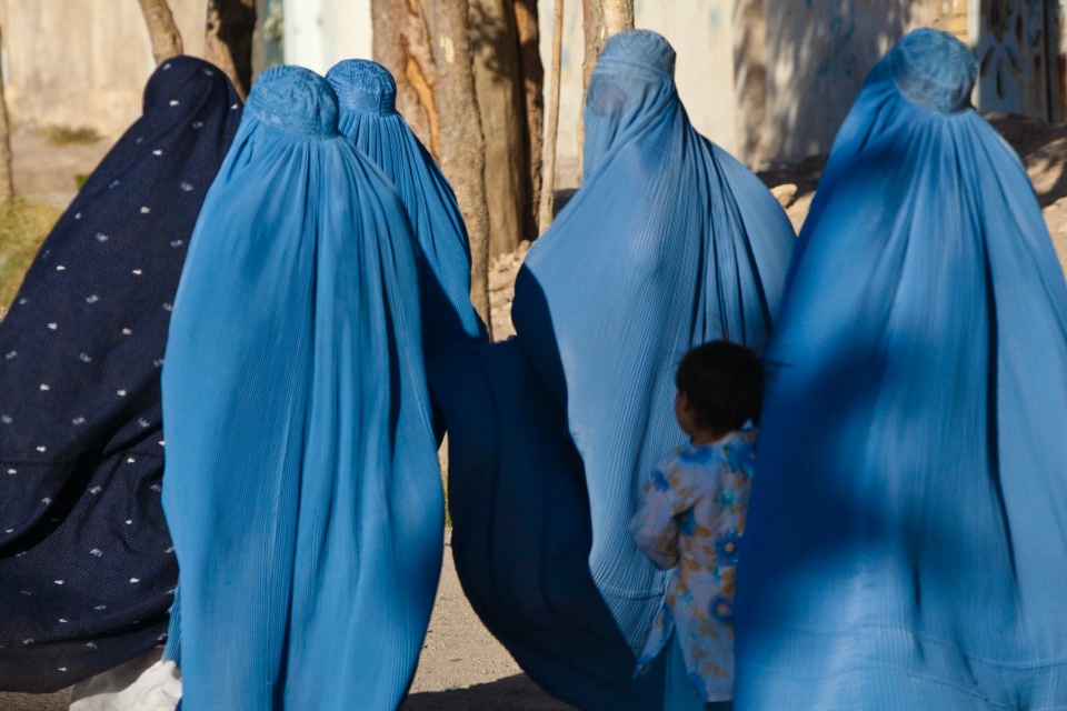 resize Women in burqa with their children in Herat Afghanistan