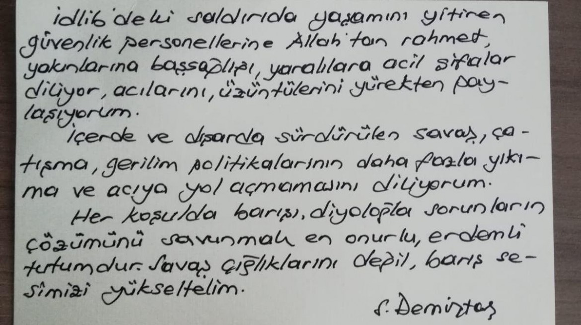  Il messaggio di Demirtas dal carcere