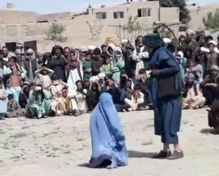 taliban flog a woman in public